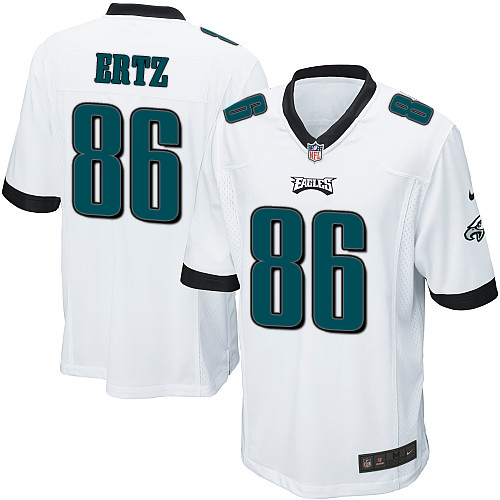 Men's Game Zach Ertz Nike Jersey White Road - #86 NFL Philadelphia Eagles